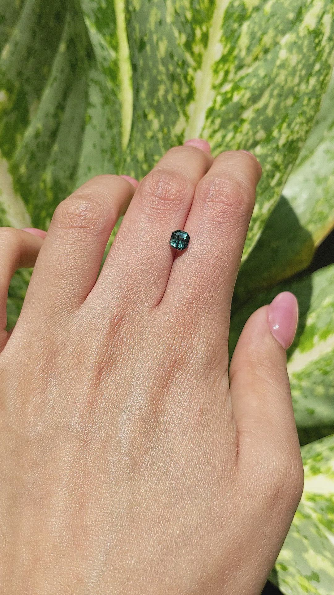 1.10 Ct. Bluish Green Sapphire from Madagascar Size Video