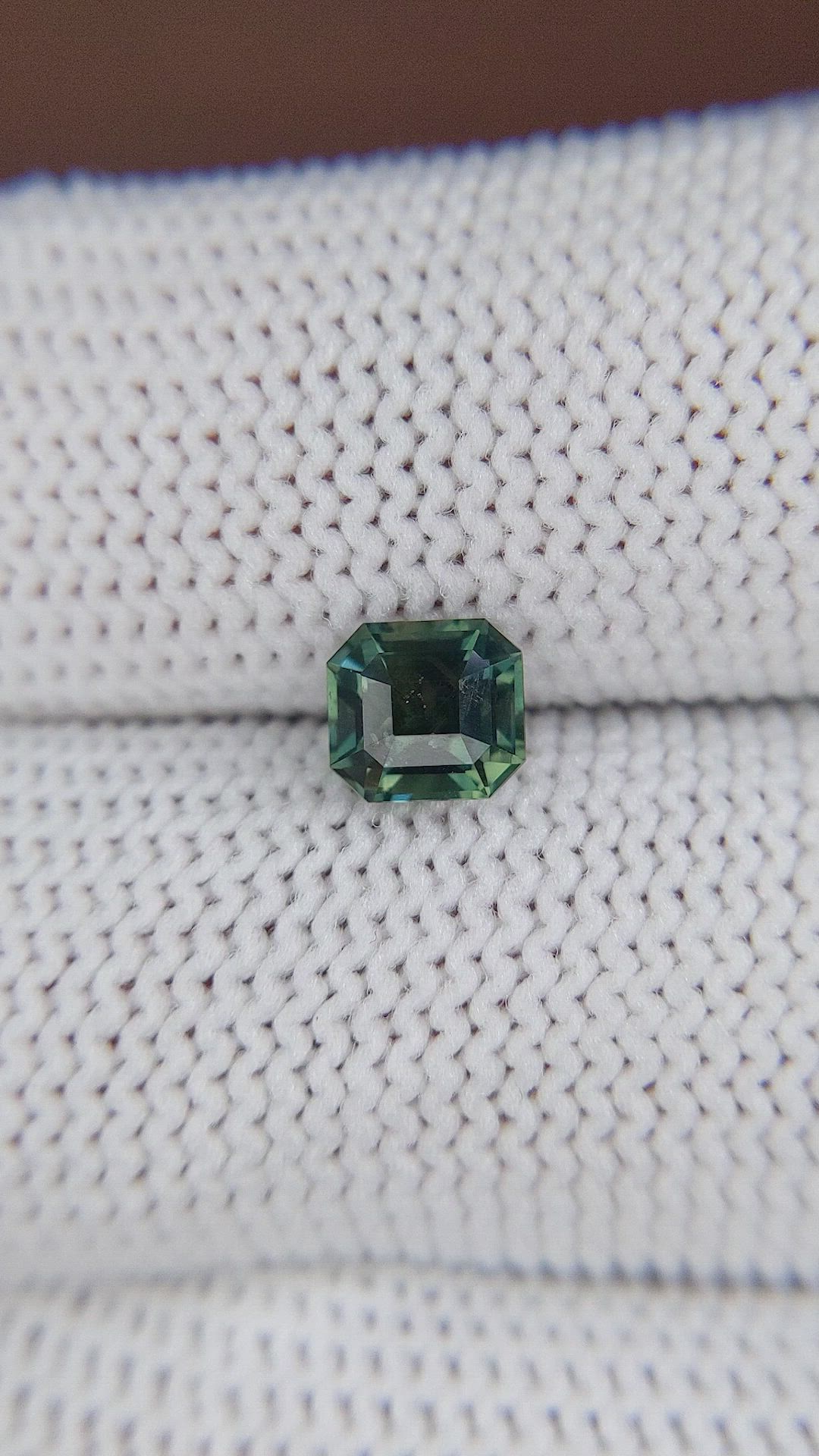 1.11 Ct. Bluish Green Sapphire from Madagascar Size Video