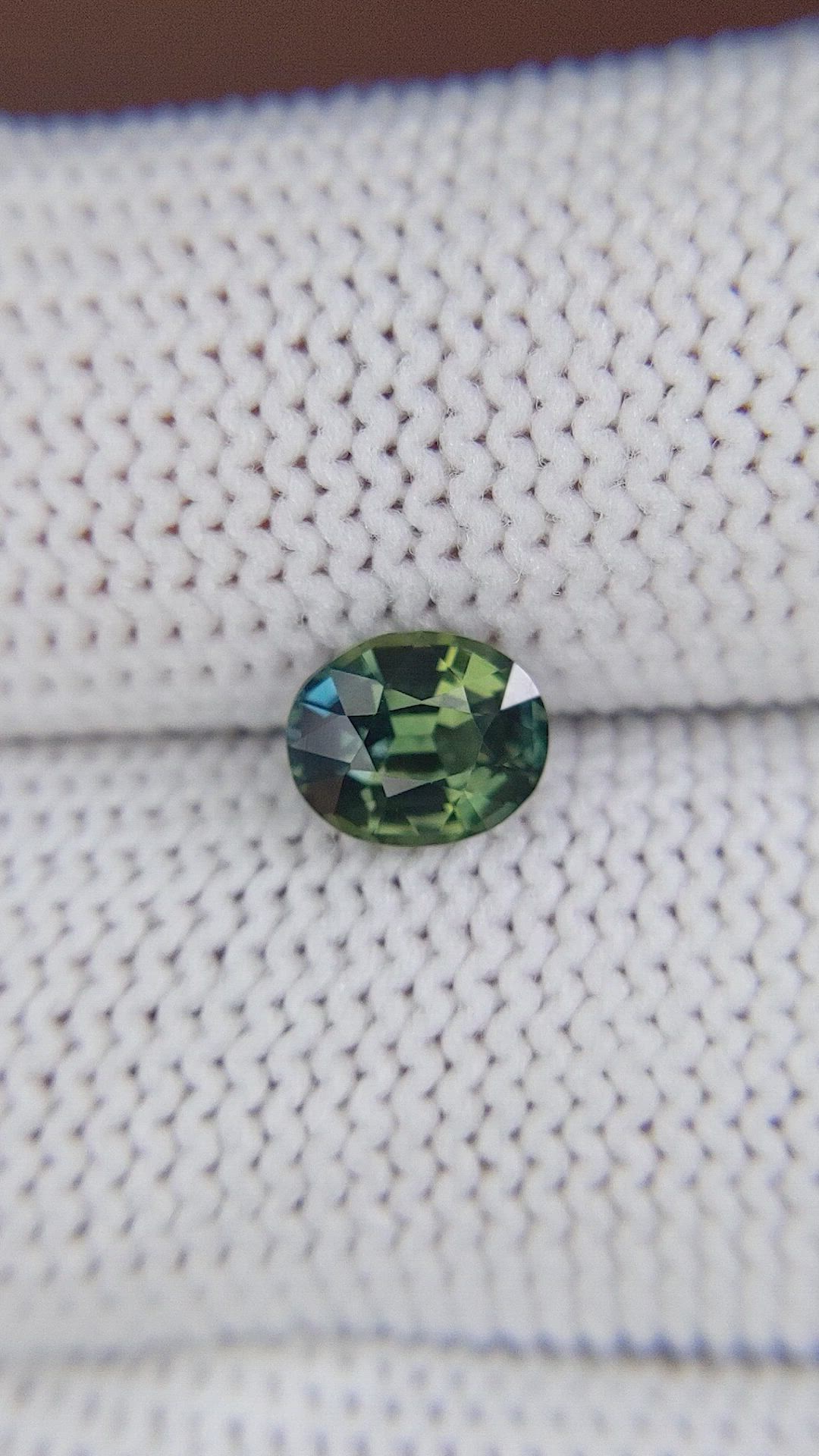 1.17 Ct. Bluish Green Sapphire from Madagascar Size Video