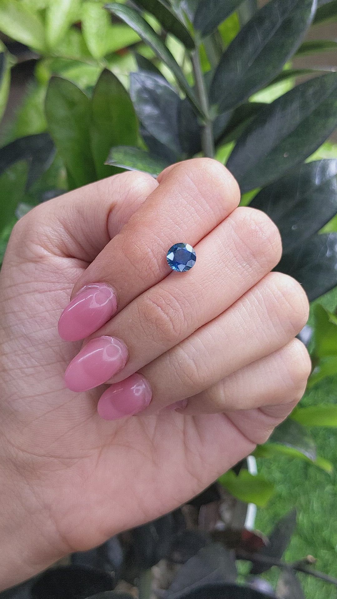 1.82 Ct. Greenish Blue Sapphire from Ceylon (Sri Lanka) Size Video