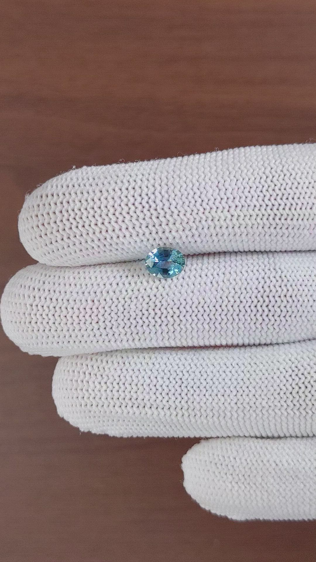 1.10 Ct. Greenish Blue Sapphire from Ceylon (Sri Lanka) Size Video