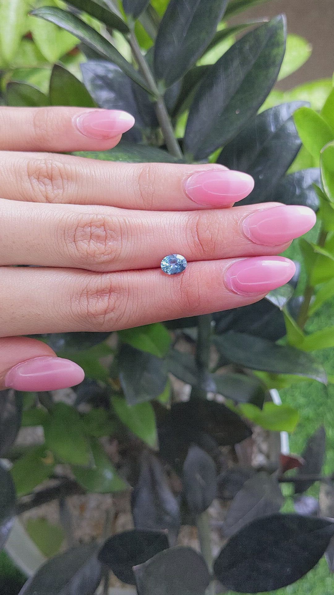 1.10 Ct. Greenish Blue Sapphire from Ceylon (Sri Lanka) Size Video