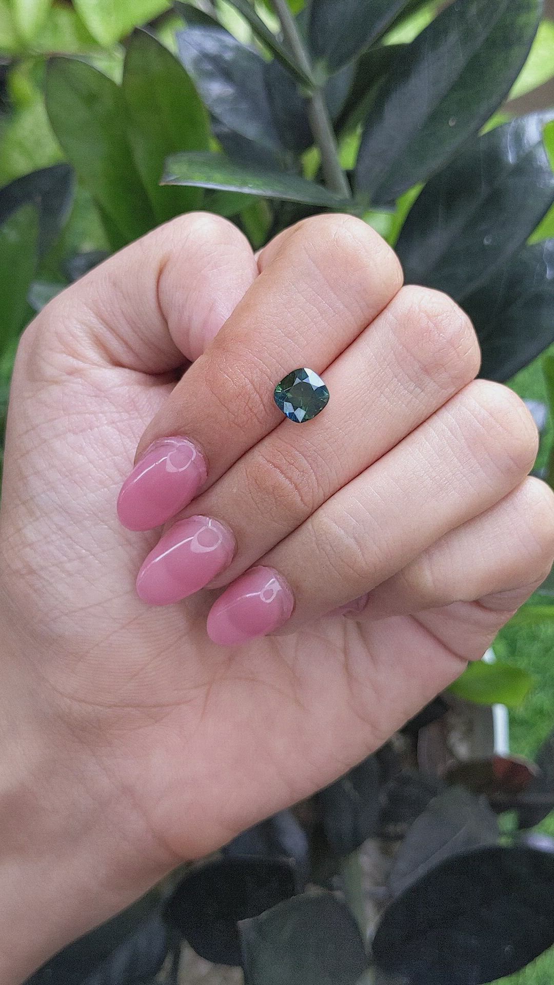 2.10 Ct. Bluish Green Sapphire from Madagascar Size Video