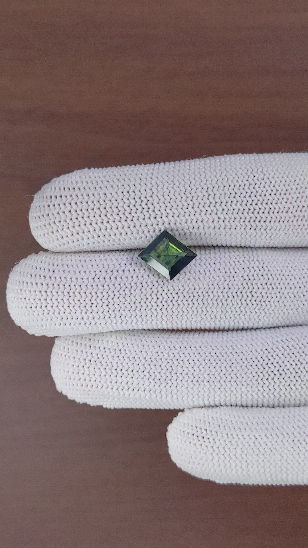 2.46 Ct. Bluish Green Sapphire from Madagascar Size Video