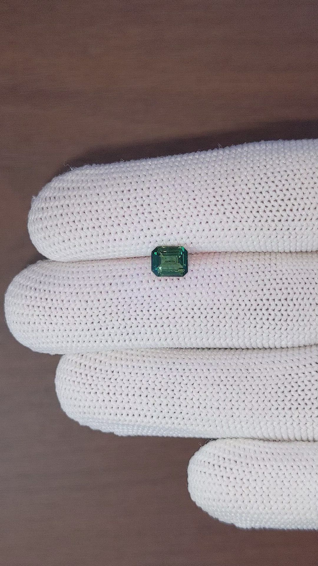 1.05 Ct. Bluish Green Sapphire from Madagascar Size Video