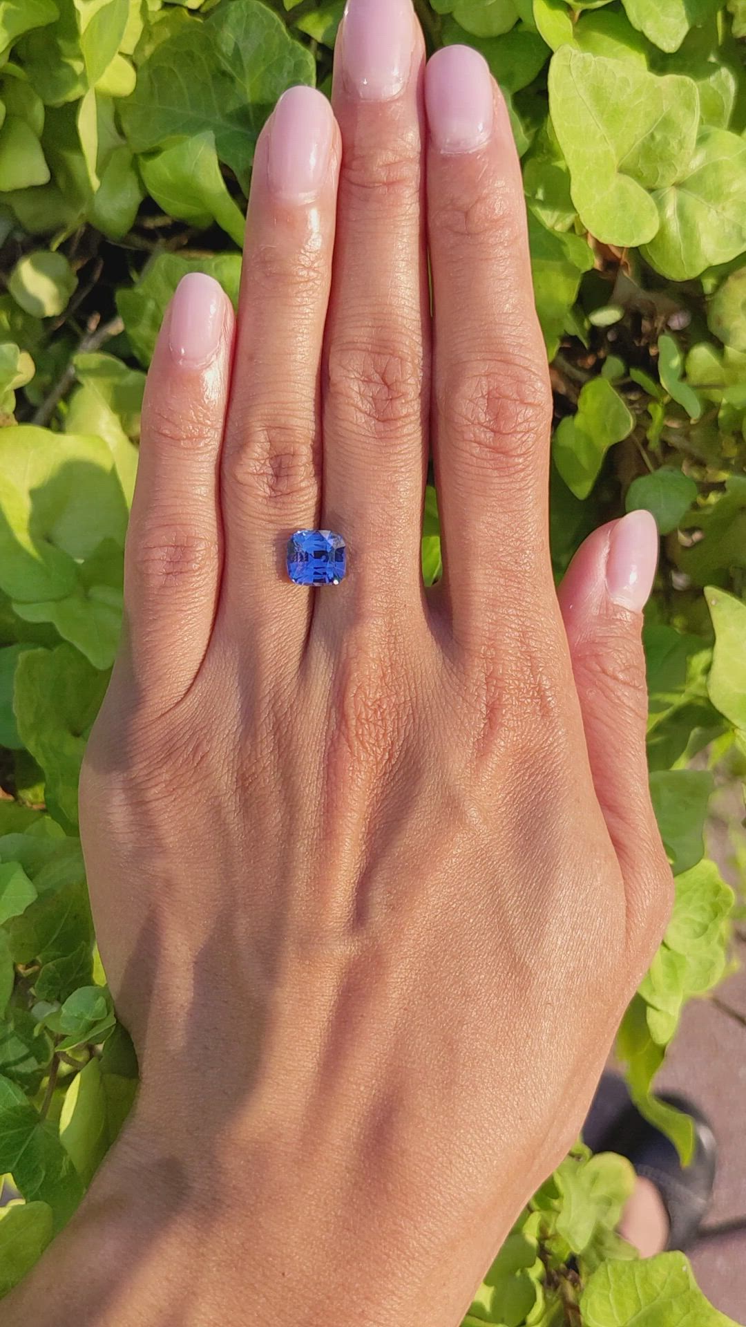 3.59 Ct. Blue Sapphire from Ceylon (Sri Lanka) Size Video