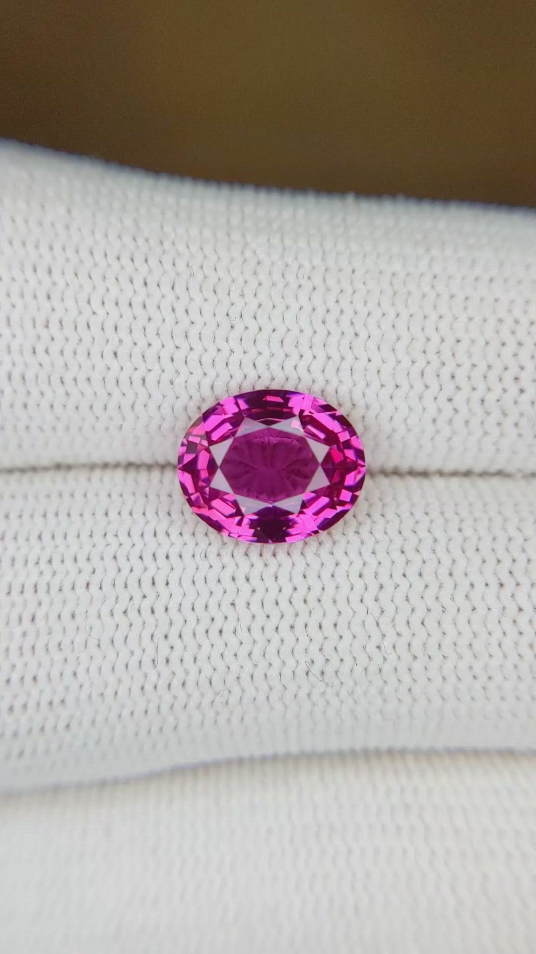 3.38 Ct. Pink Sapphire from Ceylon (Sri Lanka) Size Video