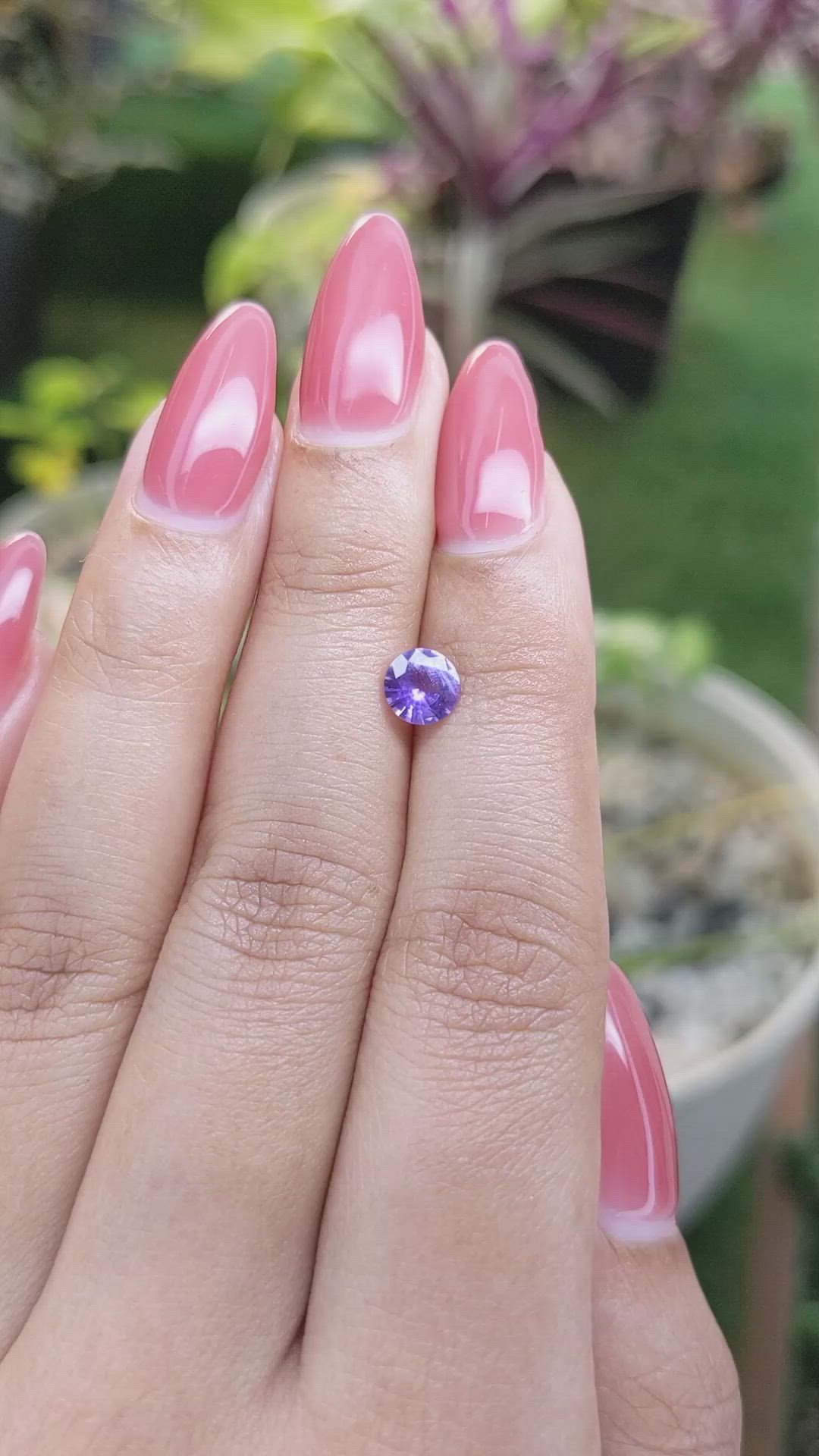 0.74 Ct. Purple Sapphire from Ceylon (Sri Lanka) Size Video