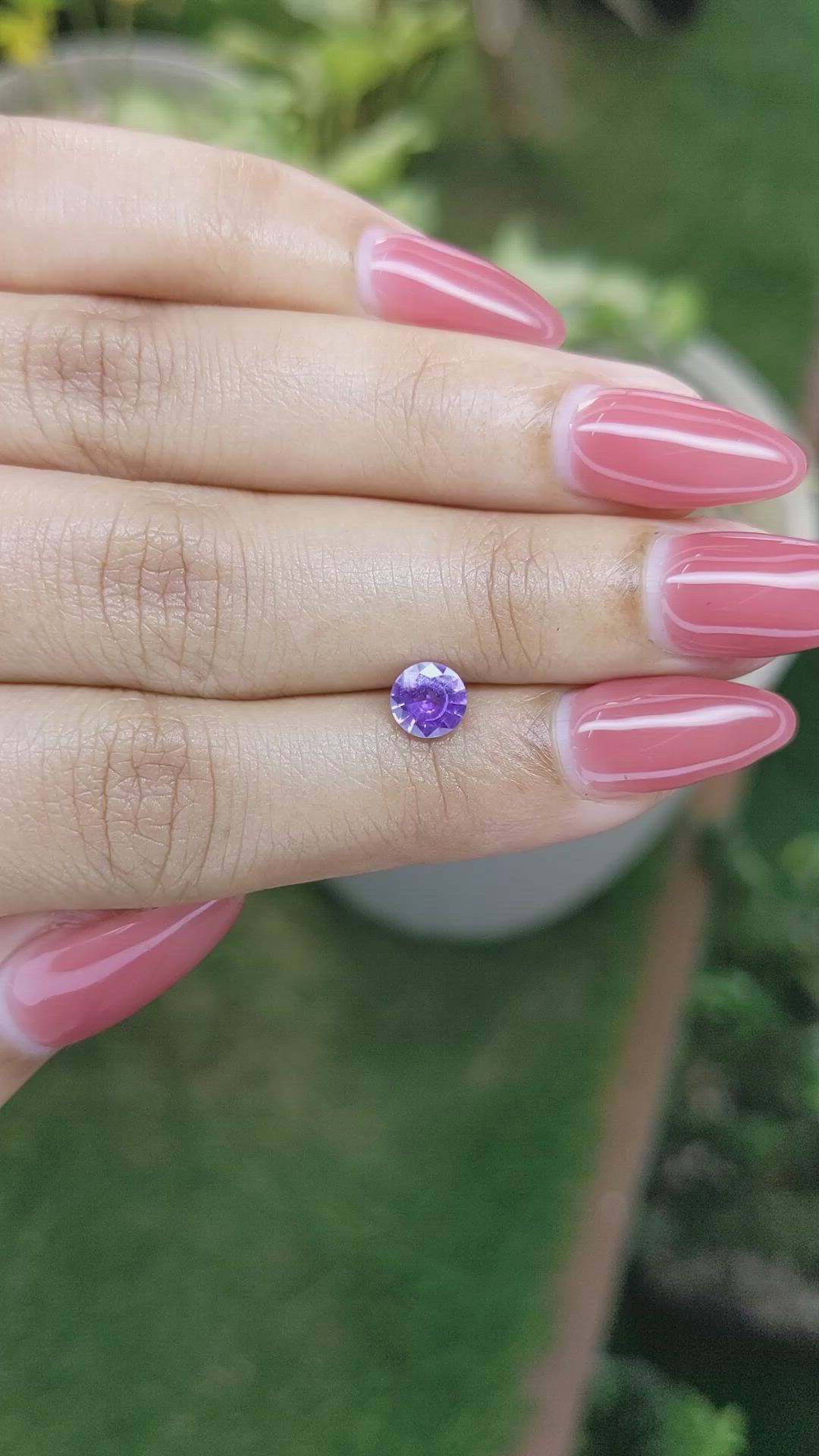 0.74 Ct. Purple Sapphire from Ceylon (Sri Lanka) Size Video