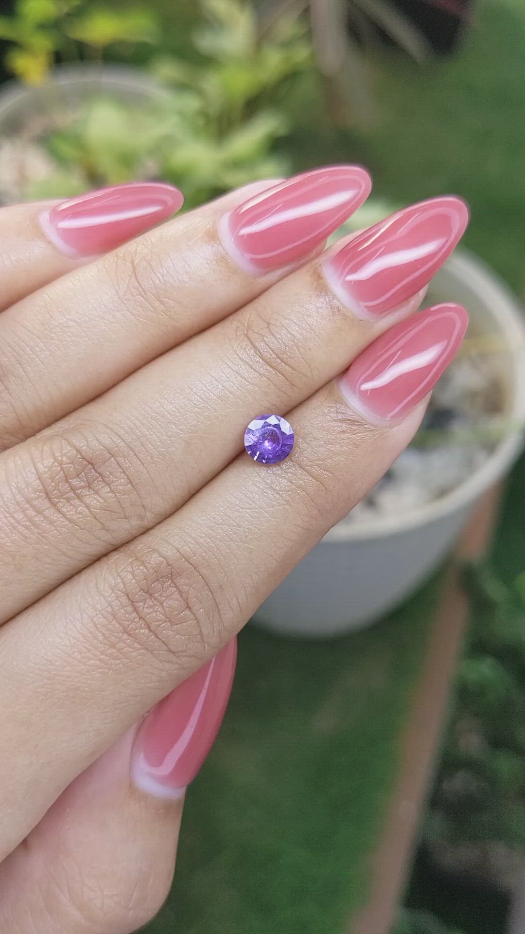 0.74 Ct. Purple Sapphire from Ceylon (Sri Lanka) Size Video