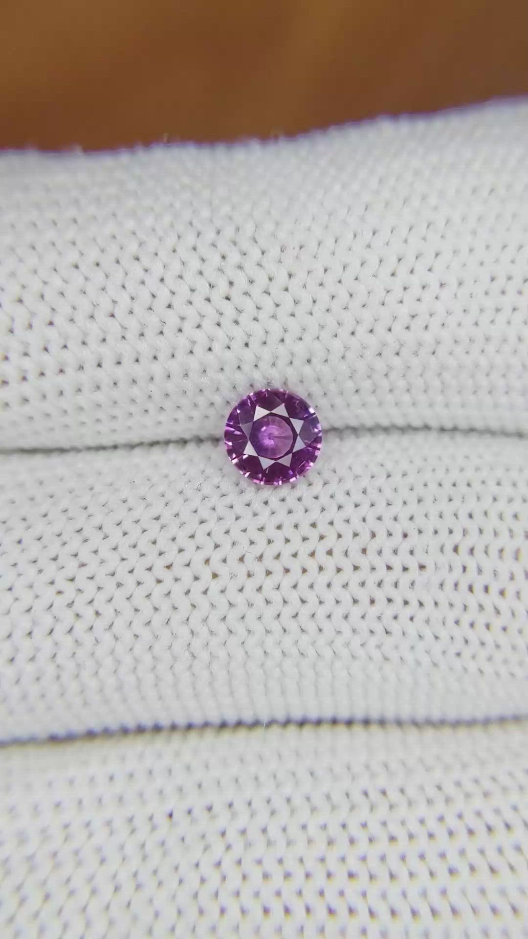 0.70 Ct. Pinkish Purple Sapphire from Ceylon (Sri Lanka) Size Video