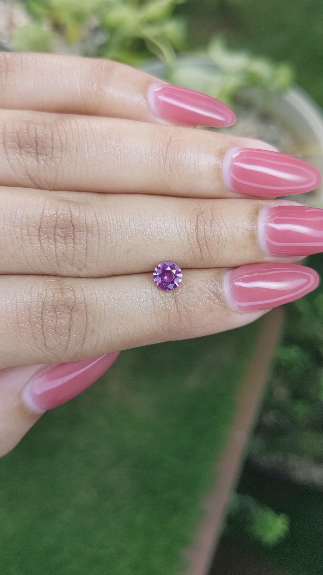 0.70 Ct. Pinkish Purple Sapphire from Ceylon (Sri Lanka) Size Video