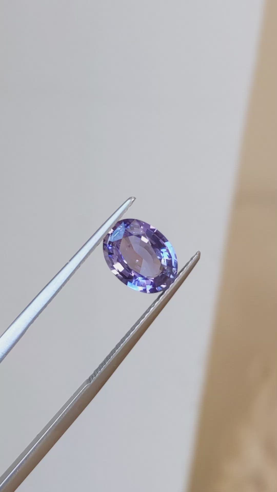 2.01 Ct. Violet Sapphire from Ceylon (Sri Lanka) Size Video