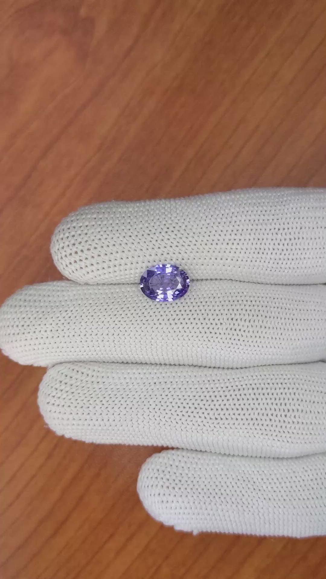 2.01 Ct. Violet Sapphire from Ceylon (Sri Lanka) Size Video