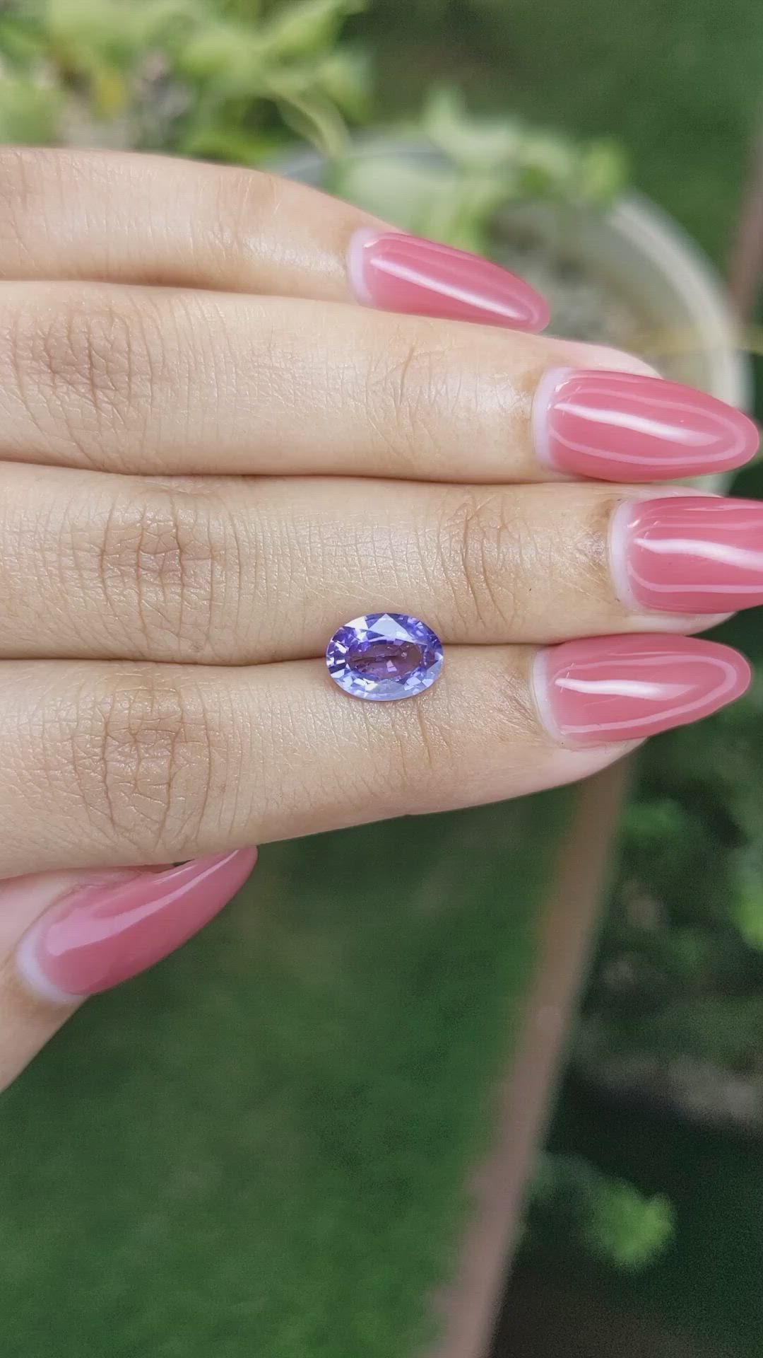 2.01 Ct. Violet Sapphire from Ceylon (Sri Lanka) Size Video