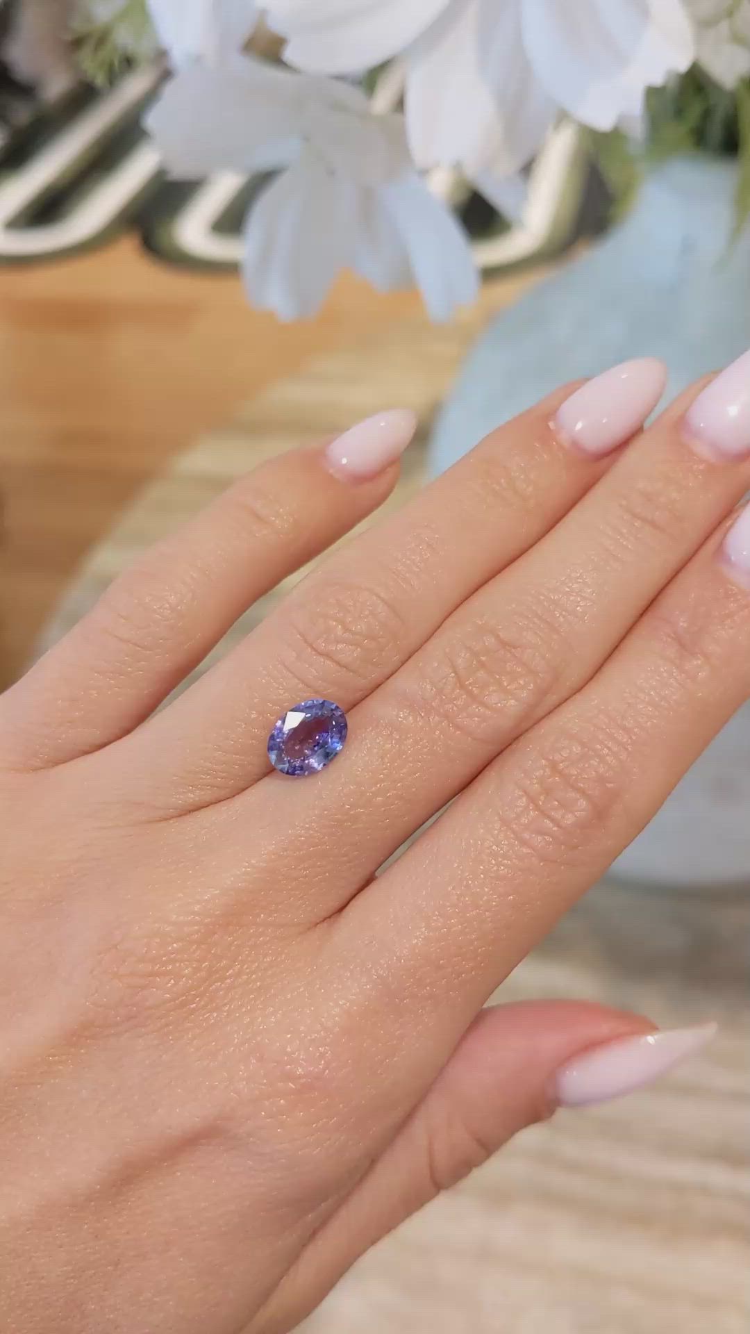 2.01 Ct. Violet Sapphire from Ceylon (Sri Lanka) Size Video