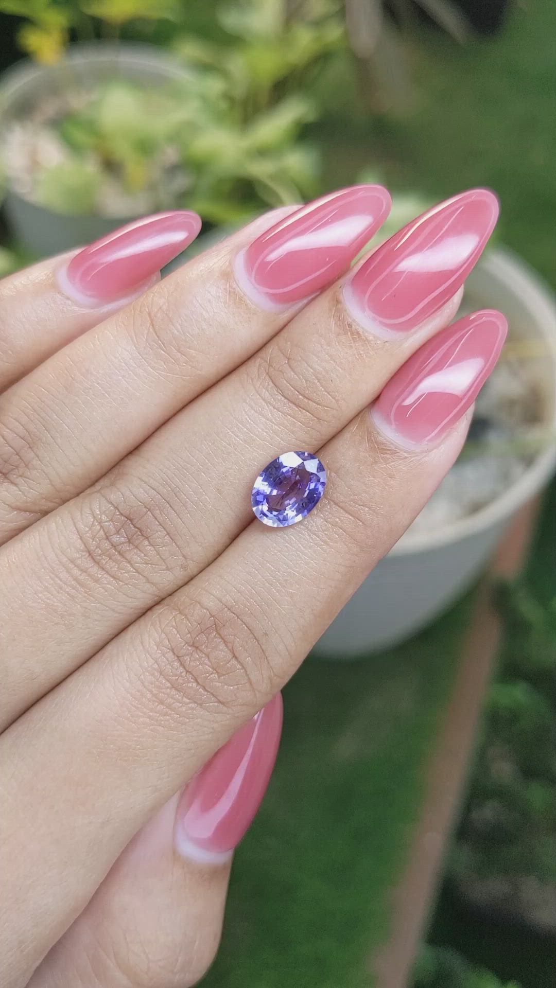 2.01 Ct. Violet Sapphire from Ceylon (Sri Lanka) Size Video