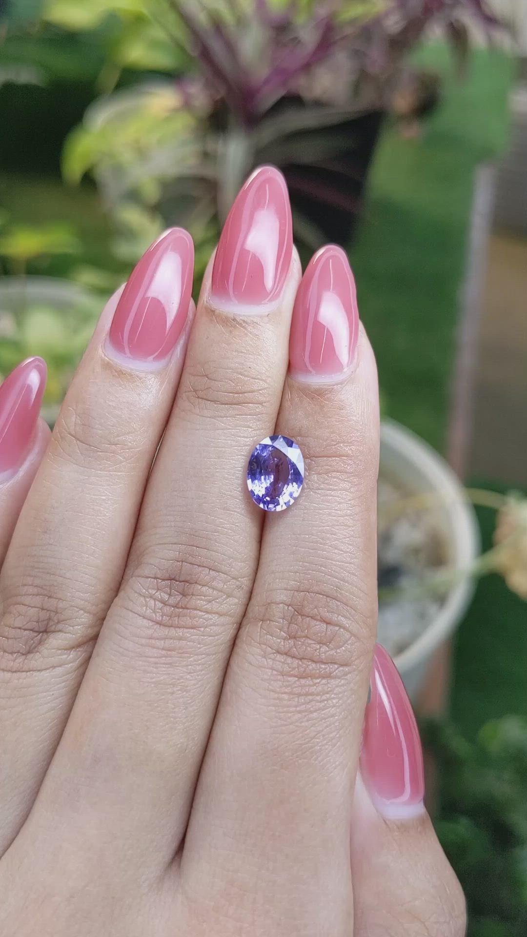 2.01 Ct. Violet Sapphire from Ceylon (Sri Lanka) Size Video