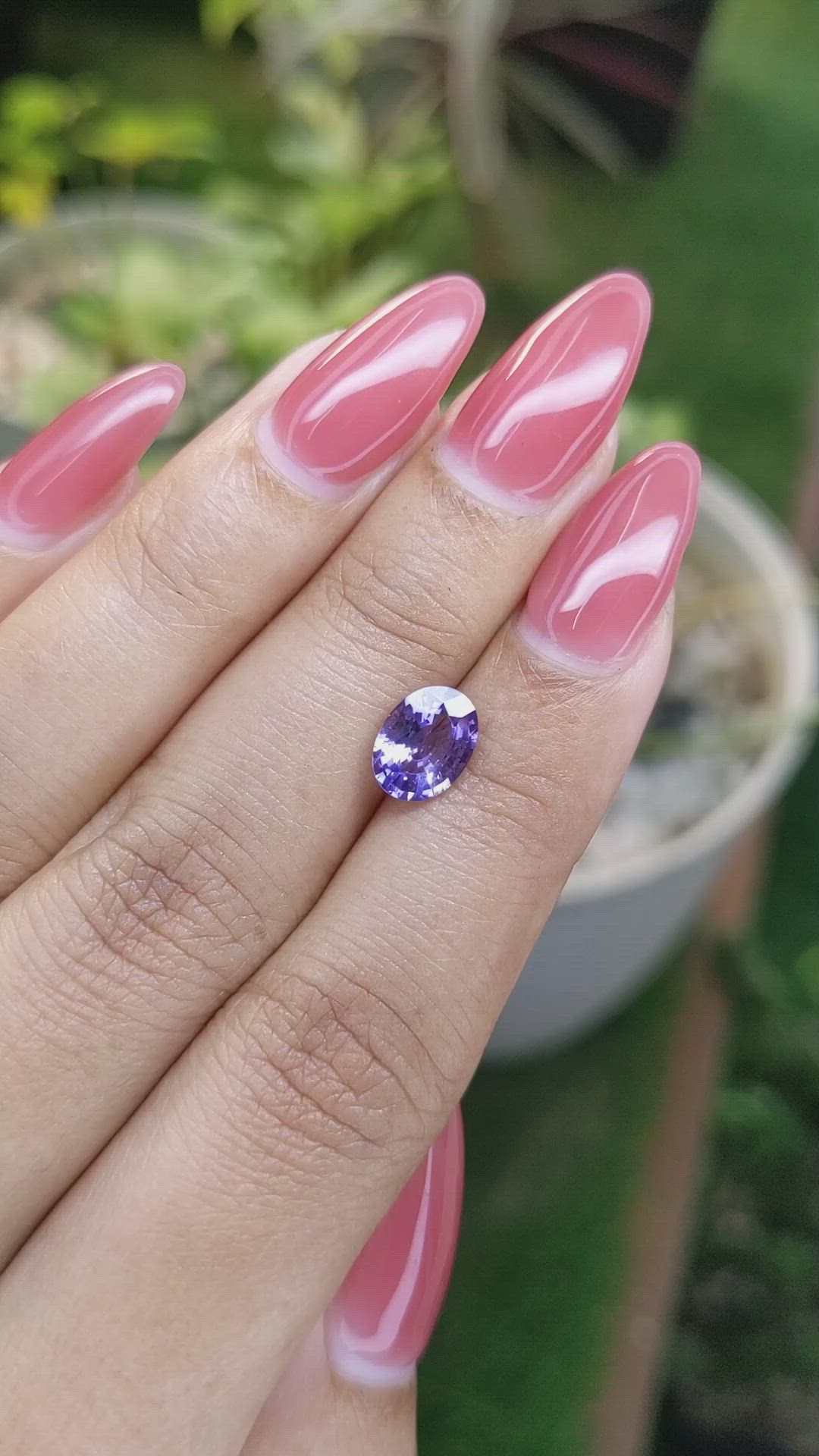 1.62 Ct. Purple Sapphire from Ceylon (Sri Lanka) Size Video