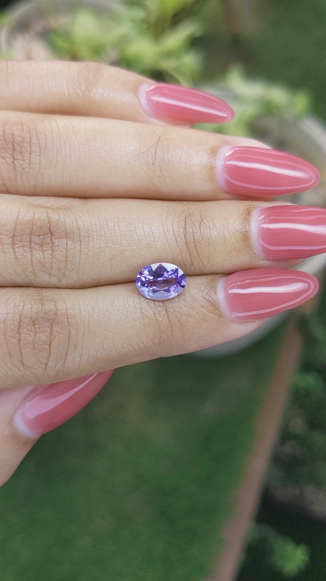 1.62 Ct. Purple Sapphire from Ceylon (Sri Lanka) Size Video