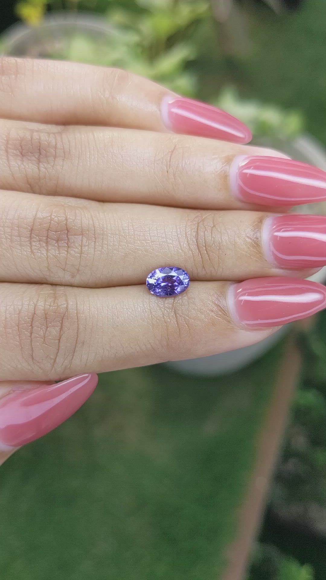 1.26 Ct. Bluish Purple Sapphire from Ceylon (Sri Lanka) Size Video
