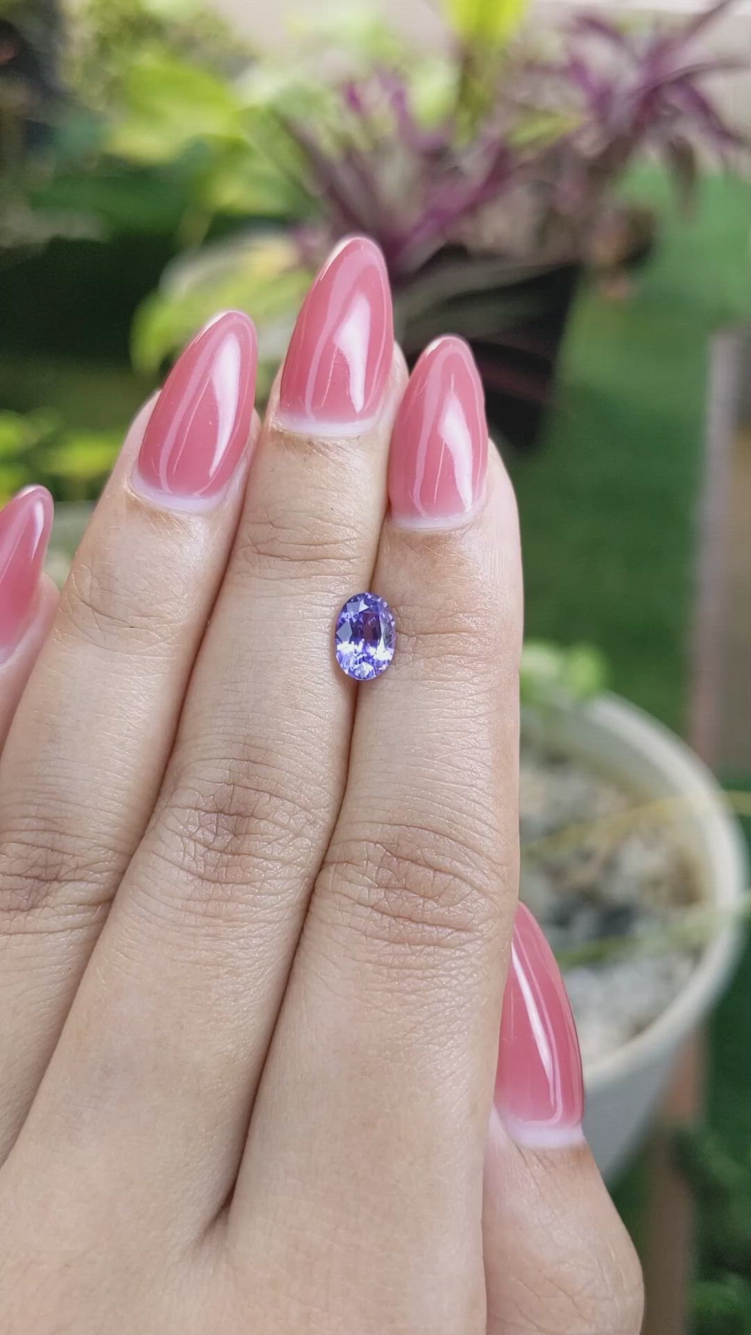 1.26 Ct. Bluish Purple Sapphire from Ceylon (Sri Lanka) Size Video