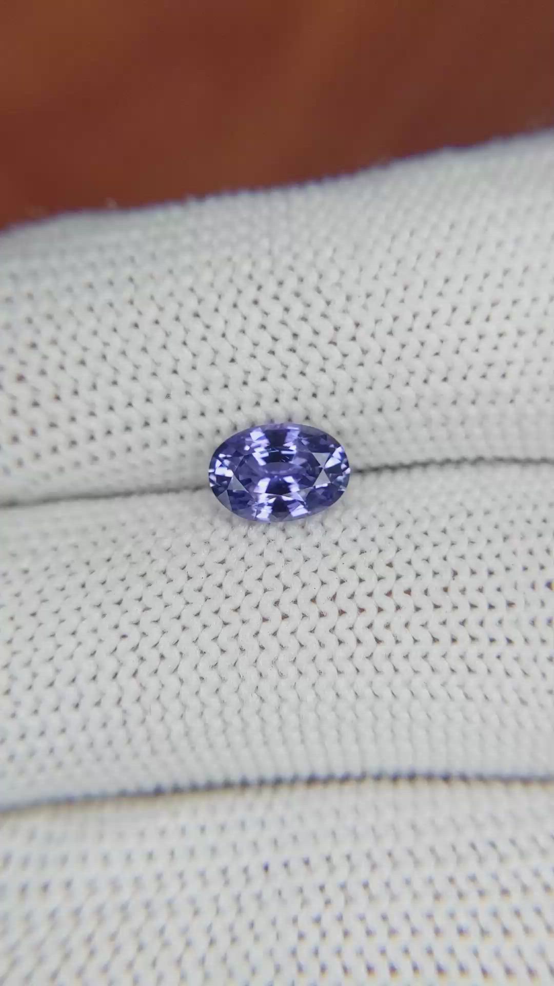 1.26 Ct. Bluish Purple Sapphire from Ceylon (Sri Lanka) Size Video