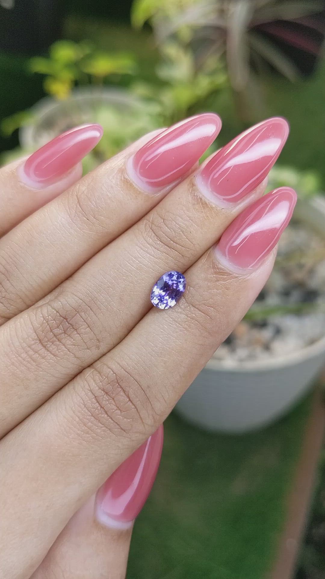 1.26 Ct. Bluish Purple Sapphire from Ceylon (Sri Lanka) Size Video