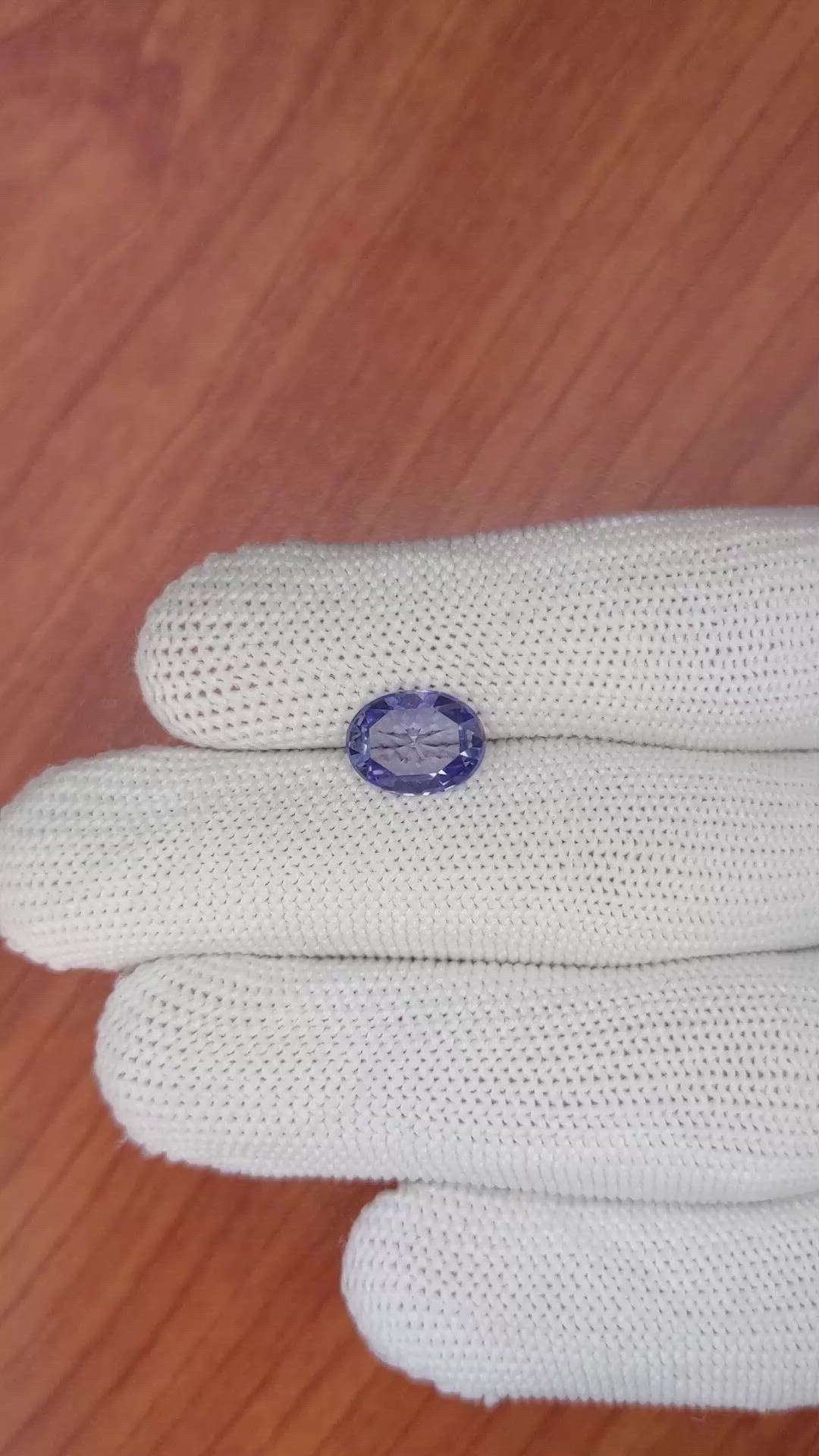 2.28 Ct. Violet Sapphire from Ceylon (Sri Lanka) Size Video