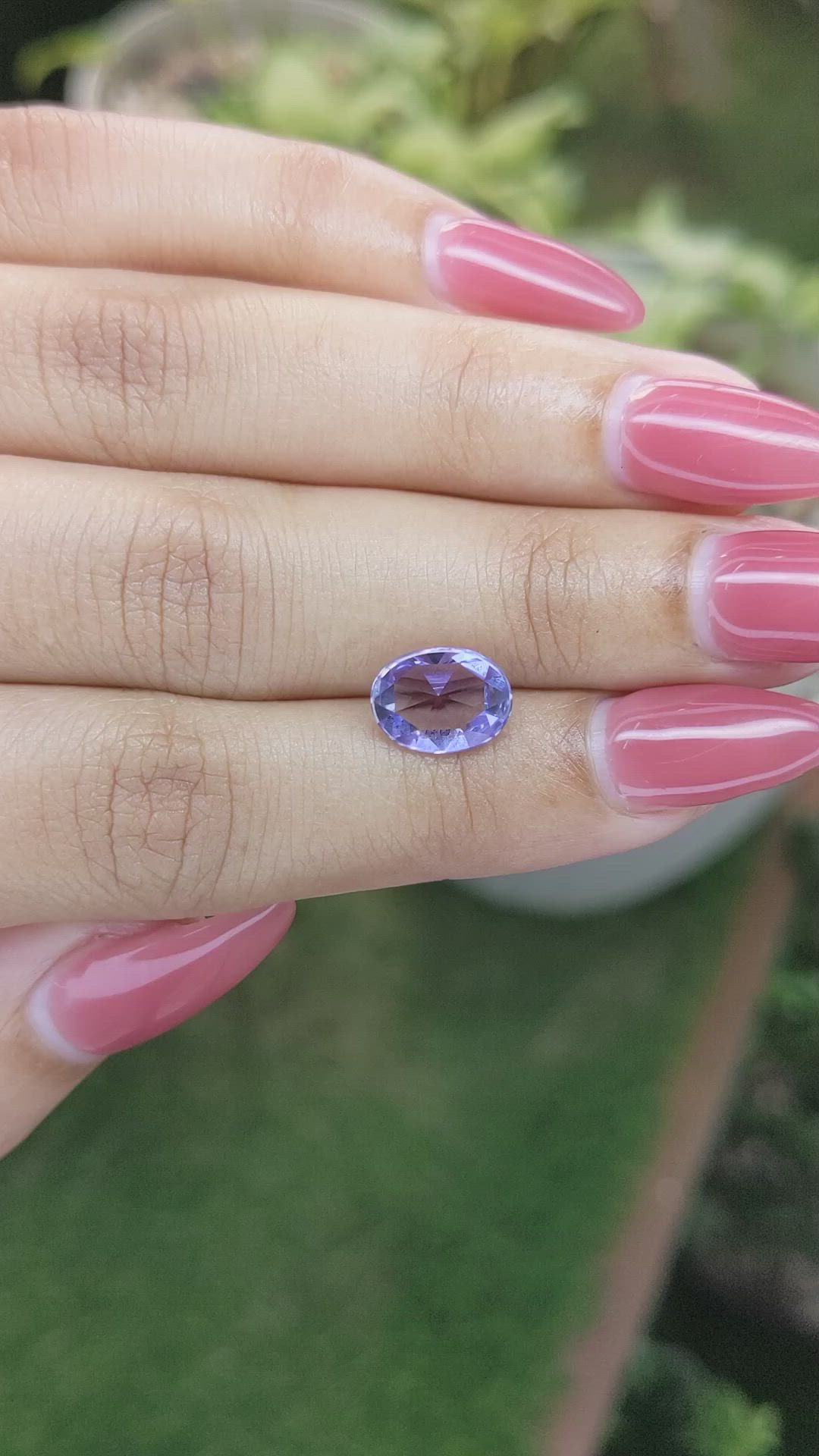 2.28 Ct. Violet Sapphire from Ceylon (Sri Lanka) Size Video