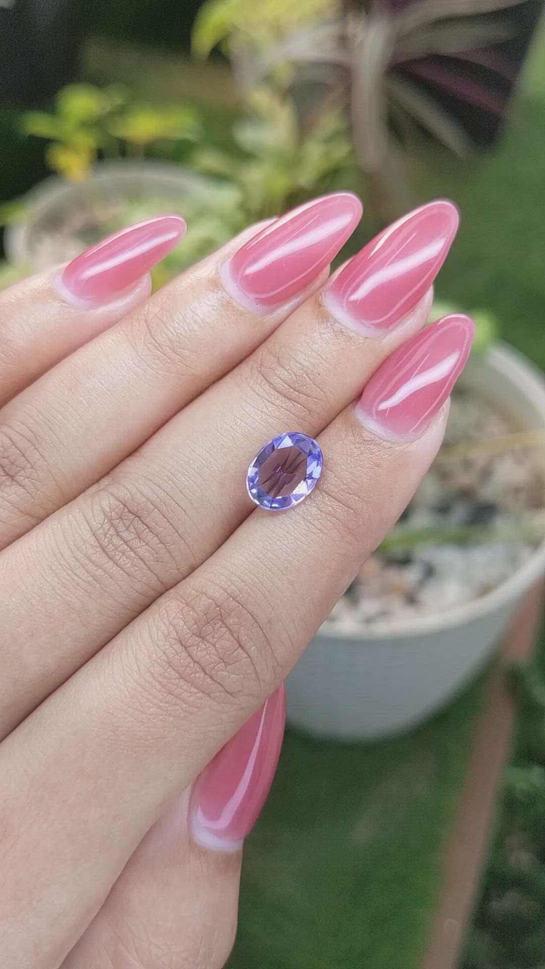 2.28 Ct. Violet Sapphire from Ceylon (Sri Lanka) Size Video