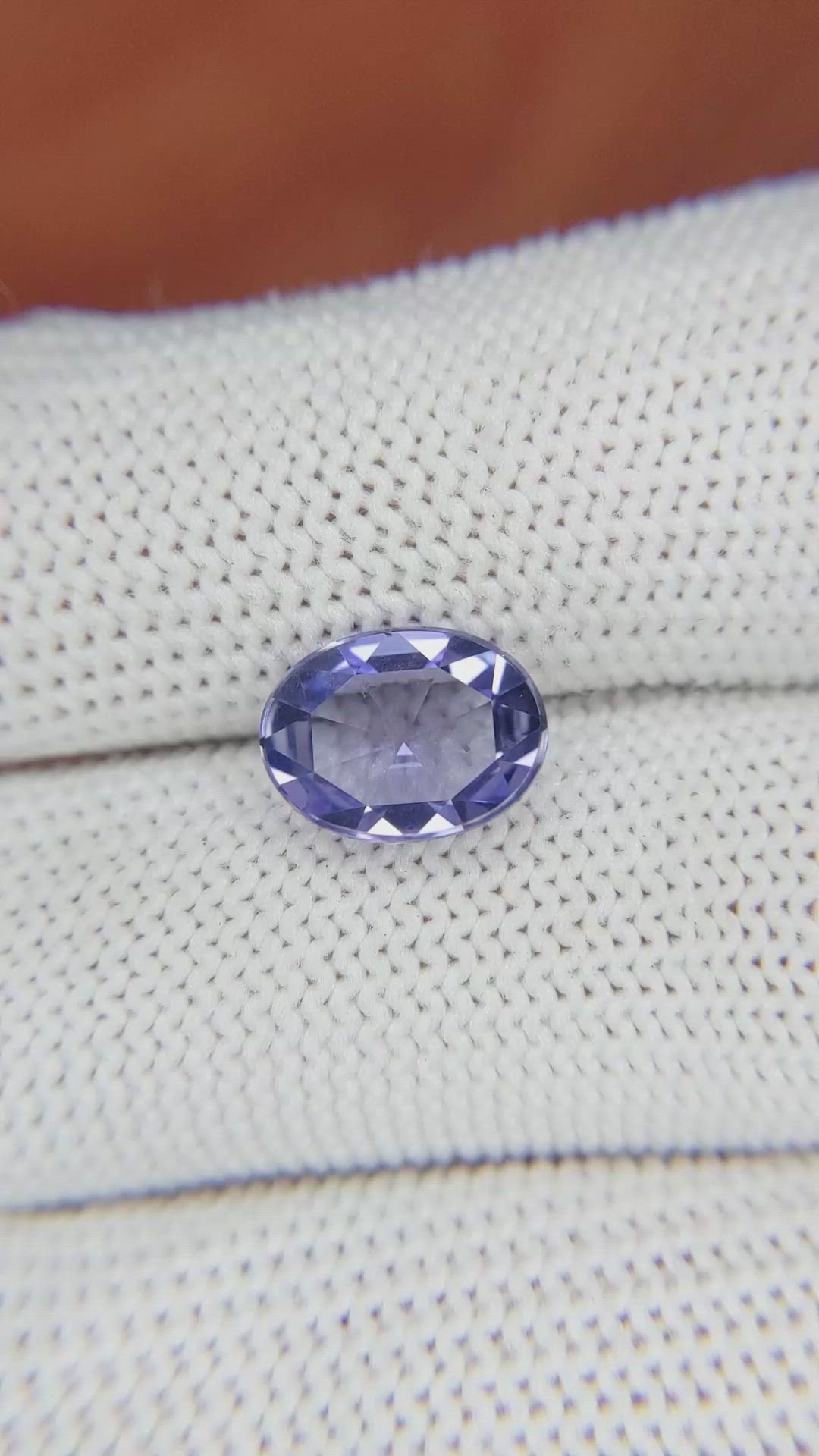 2.28 Ct. Violet Sapphire from Ceylon (Sri Lanka) Size Video