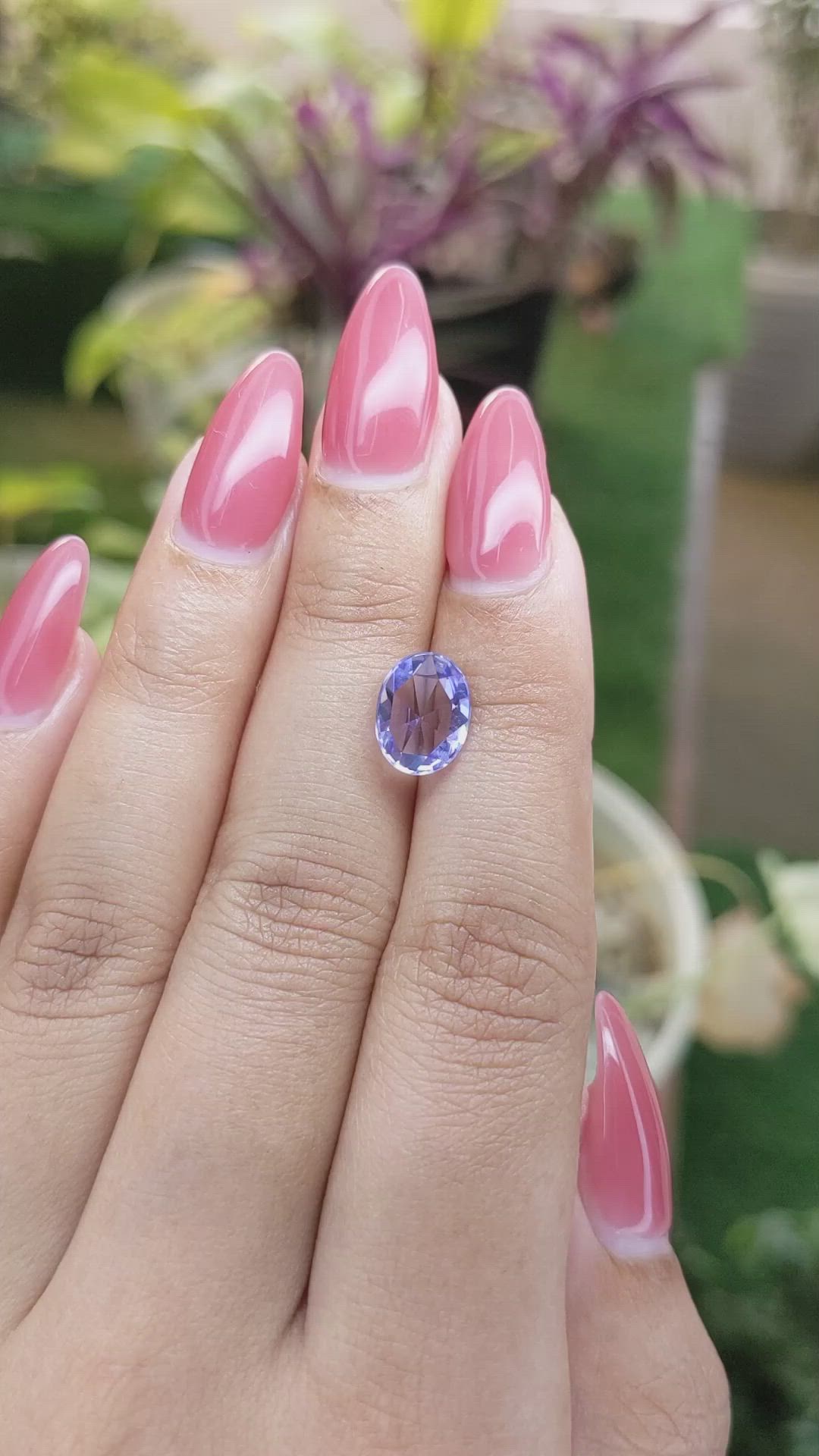 2.28 Ct. Violet Sapphire from Ceylon (Sri Lanka) Size Video