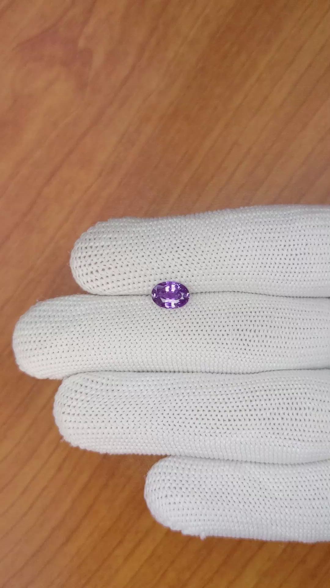 1.00 Ct. Purple Sapphire from Ceylon (Sri Lanka) Size Video