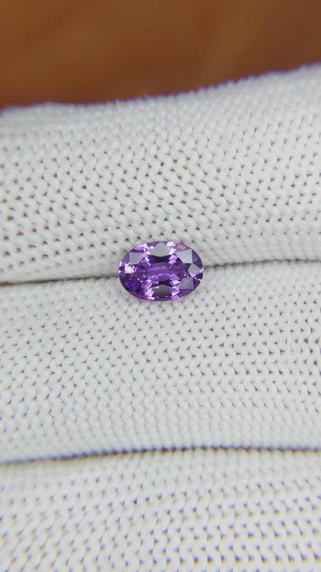 1.00 Ct. Purple Sapphire from Ceylon (Sri Lanka) Size Video