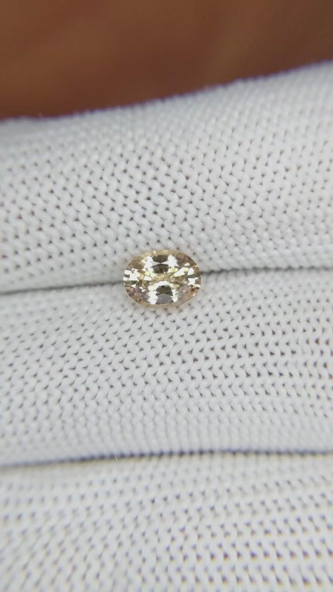 0.96 Ct. Peach Sapphire from Ceylon (Sri Lanka) Size Video