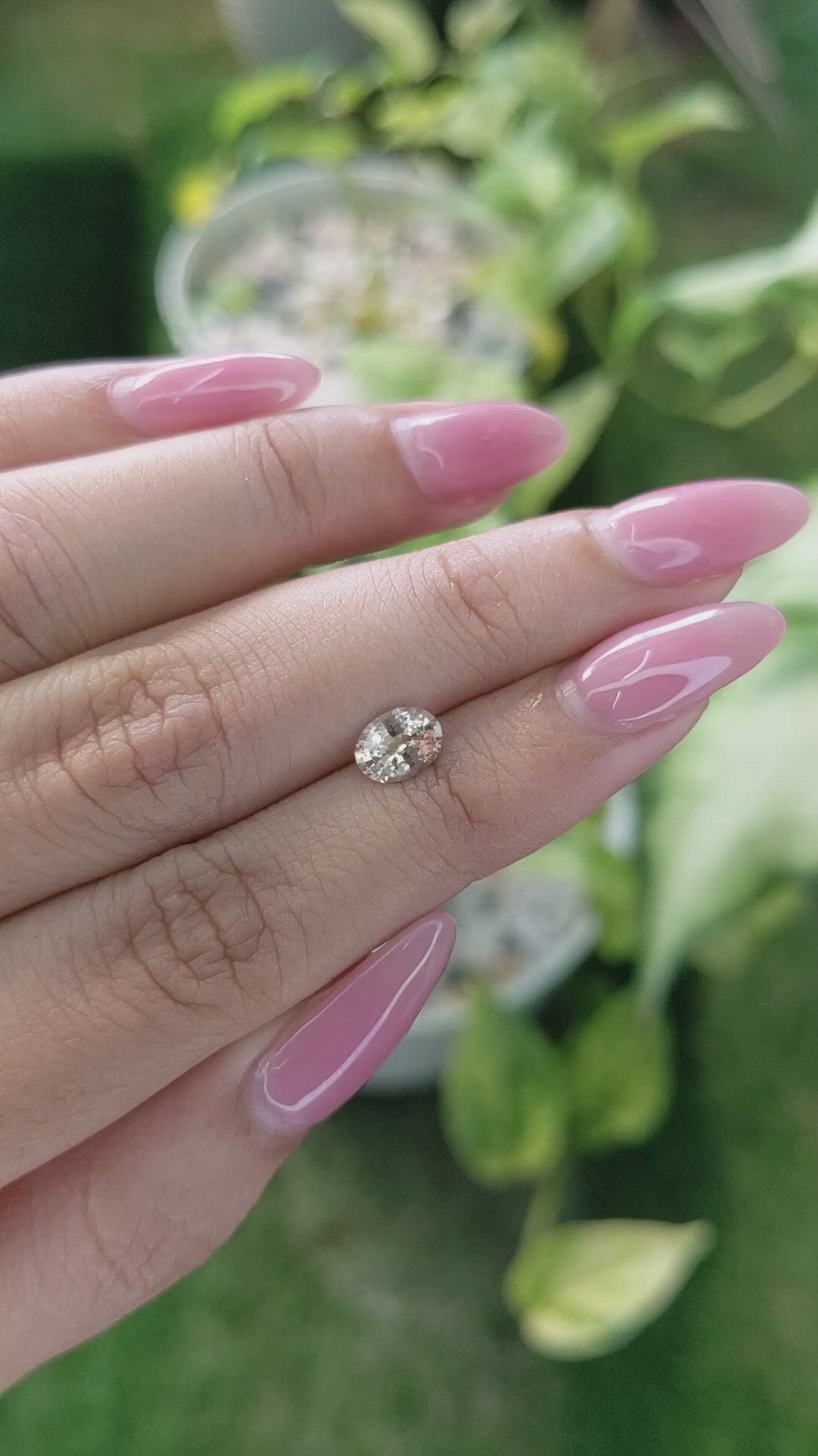 0.96 Ct. Peach Sapphire from Ceylon (Sri Lanka) Size Video