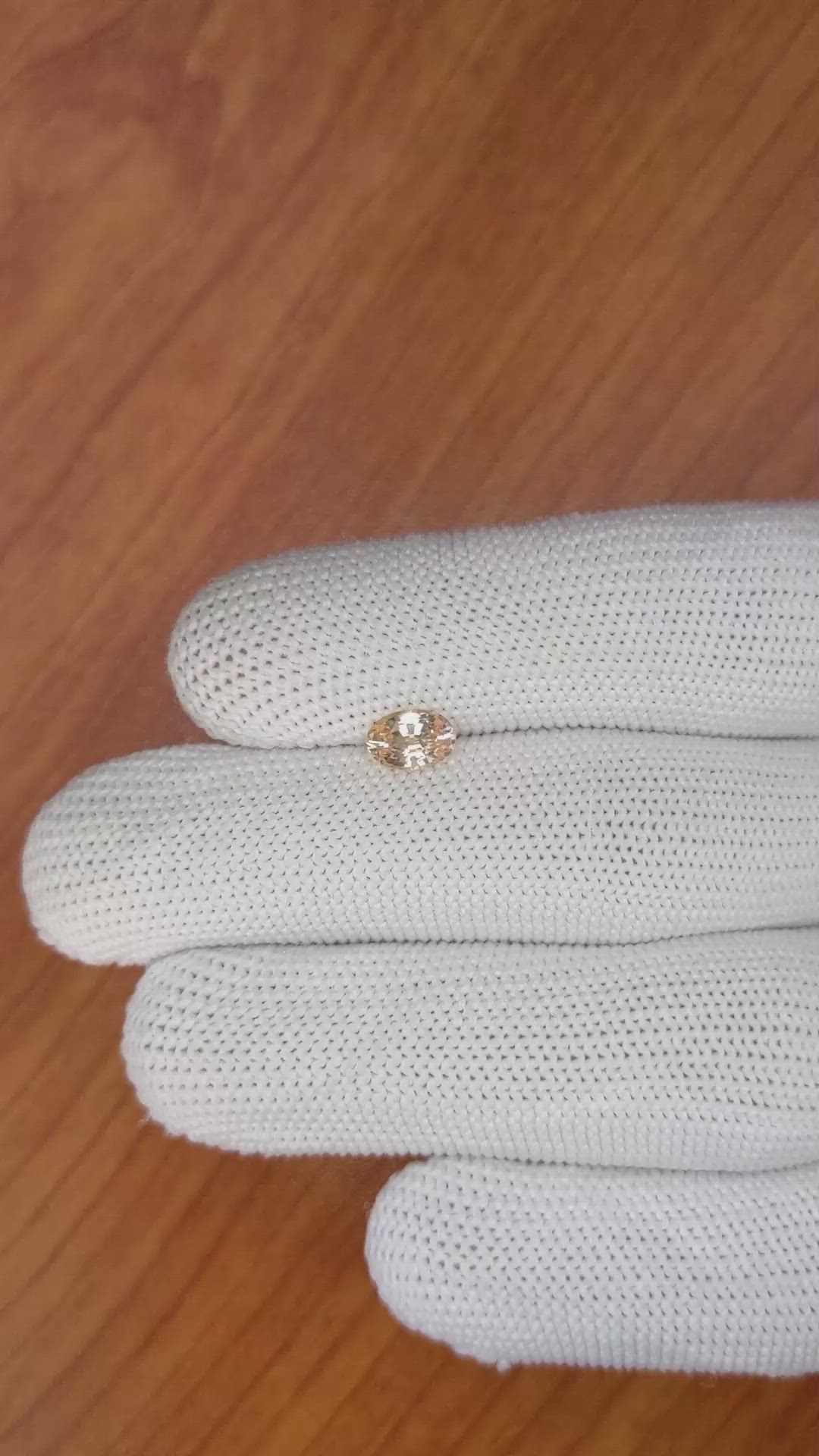 0.77 Ct. Peach Sapphire from Ceylon (Sri Lanka) Size Video