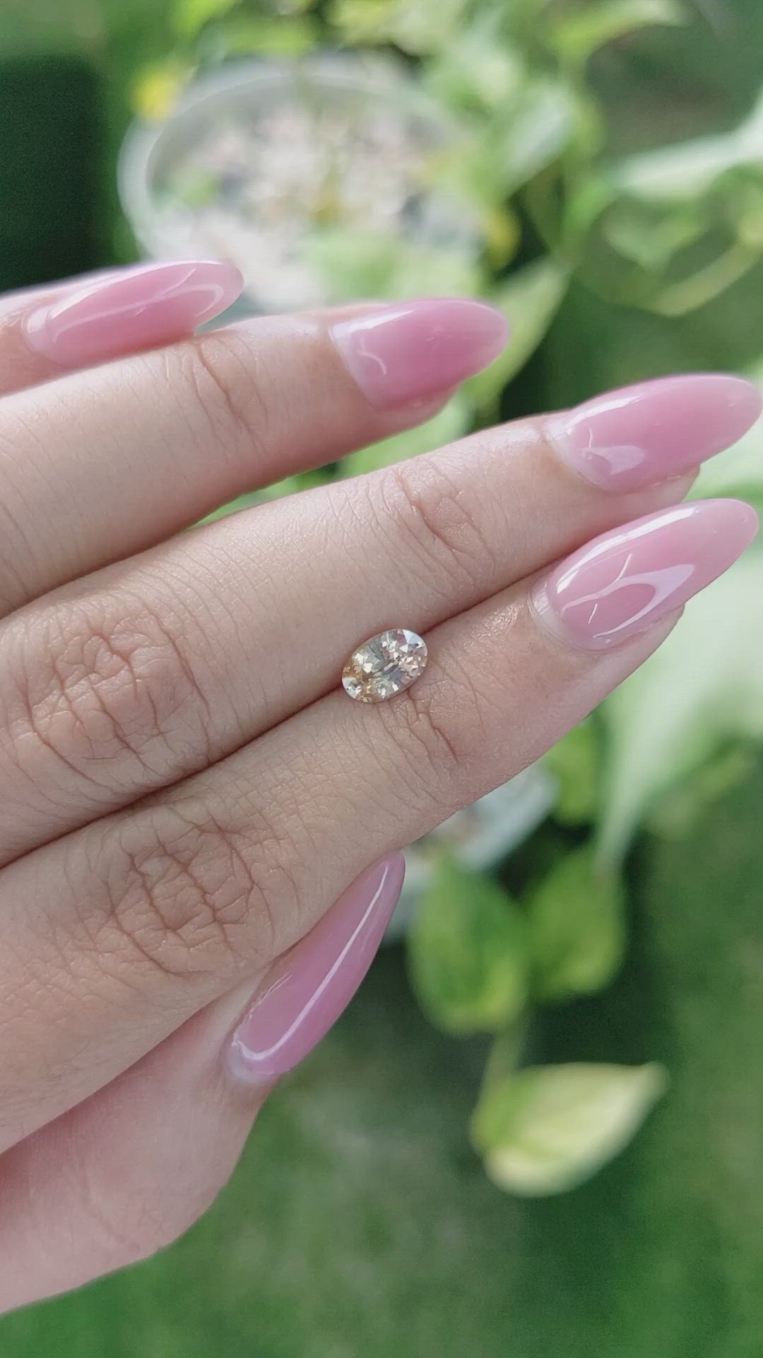 0.77 Ct. Peach Sapphire from Ceylon (Sri Lanka) Size Video