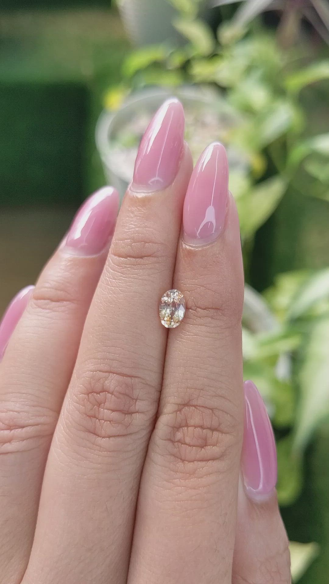 0.77 Ct. Peach Sapphire from Ceylon (Sri Lanka) Size Video