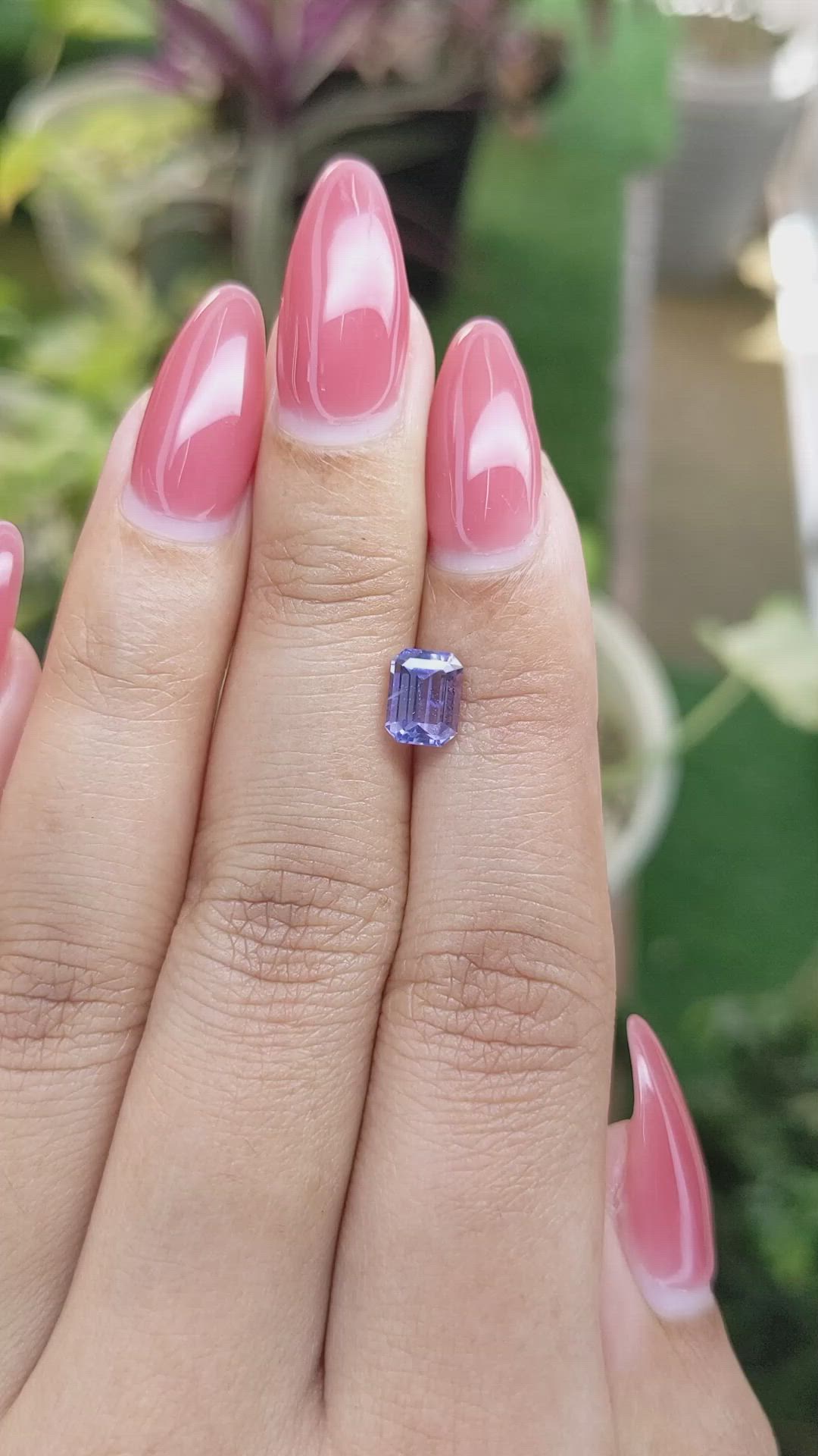 1.32 Ct. Violet Sapphire from Ceylon (Sri Lanka) Size Video