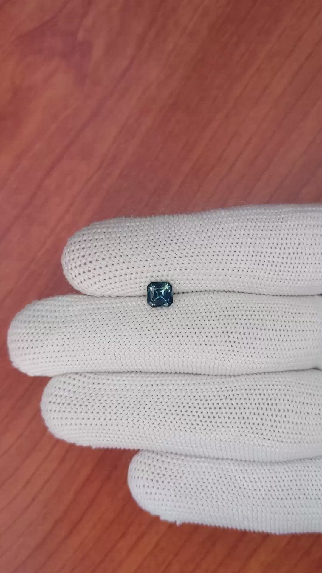 0.84 Ct. Greenish Blue Sapphire from Ceylon (Sri Lanka) Size Video