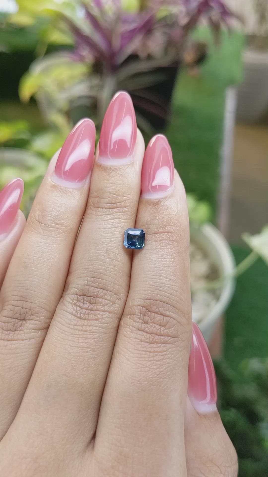 0.84 Ct. Greenish Blue Sapphire from Ceylon (Sri Lanka) Size Video