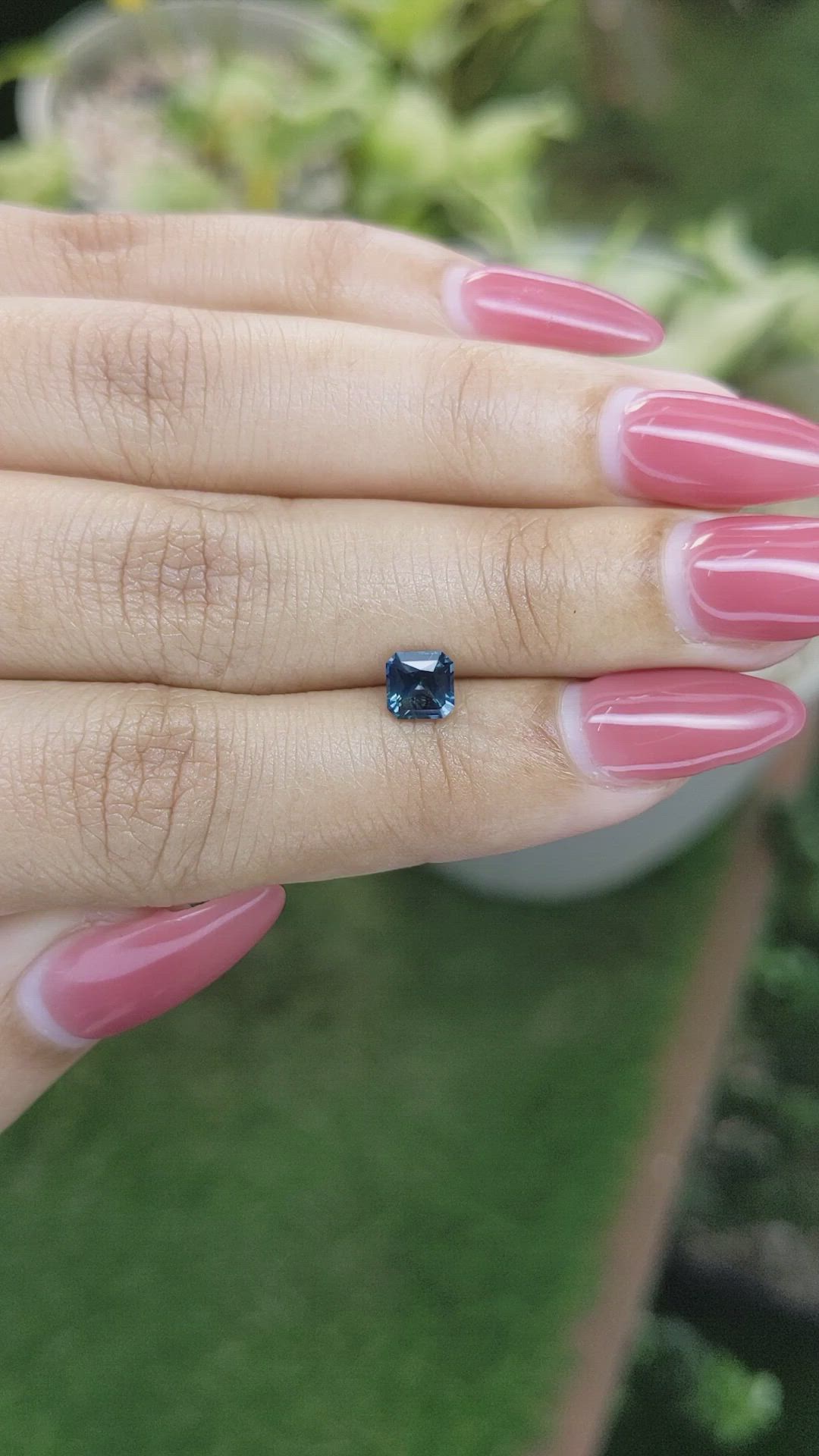 0.84 Ct. Greenish Blue Sapphire from Ceylon (Sri Lanka) Size Video