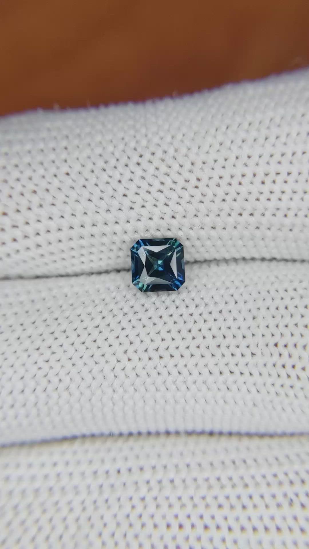 0.84 Ct. Greenish Blue Sapphire from Ceylon (Sri Lanka) Size Video