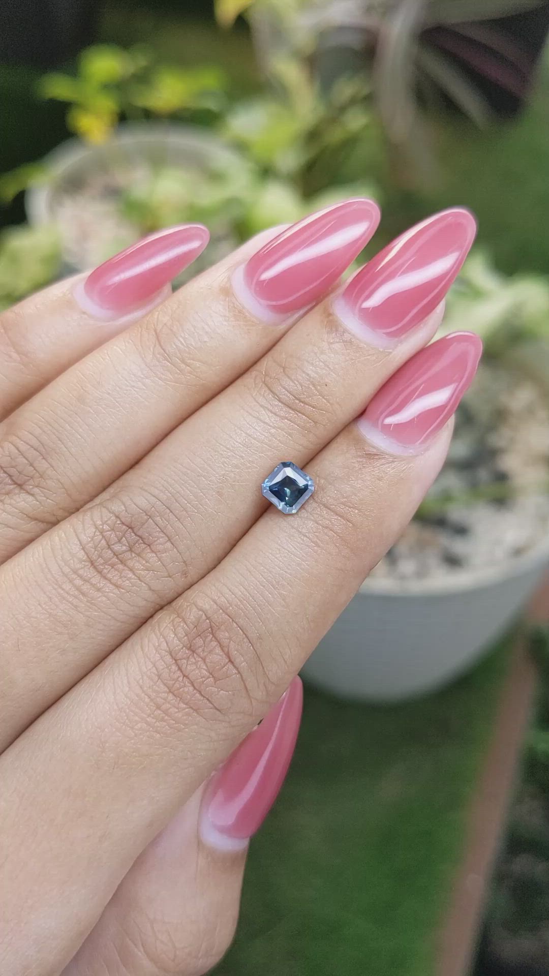0.84 Ct. Greenish Blue Sapphire from Ceylon (Sri Lanka) Size Video