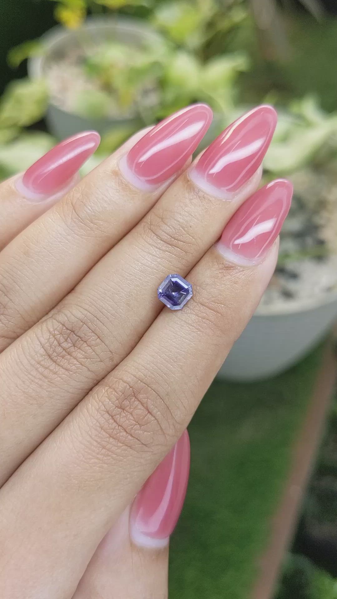 0.98 Ct. Bluish Purple Sapphire from Ceylon (Sri Lanka) Size Video