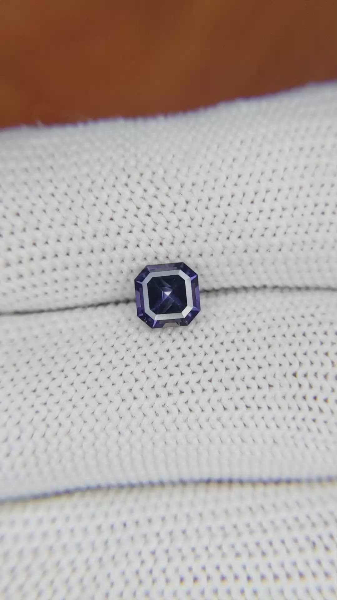 0.98 Ct. Bluish Purple Sapphire from Ceylon (Sri Lanka) Size Video