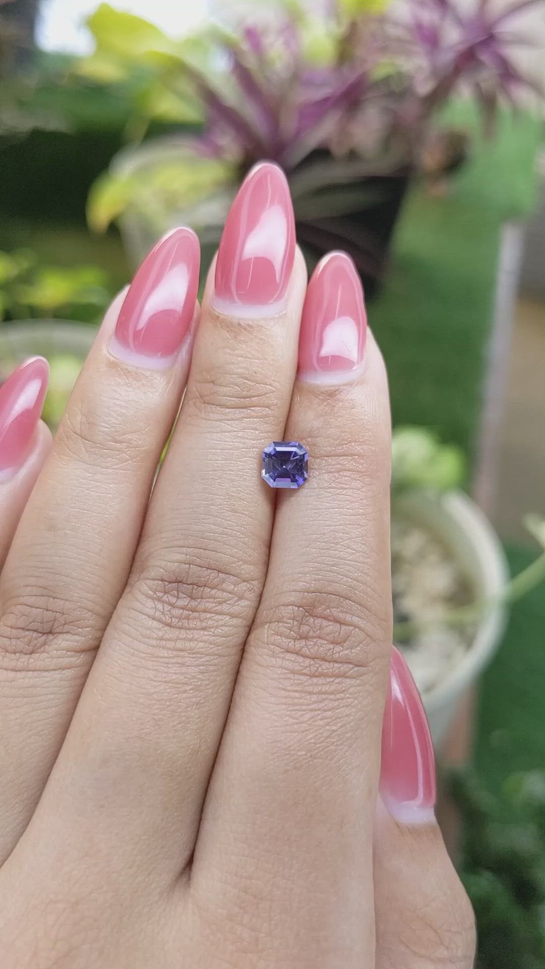 0.98 Ct. Bluish Purple Sapphire from Ceylon (Sri Lanka) Size Video