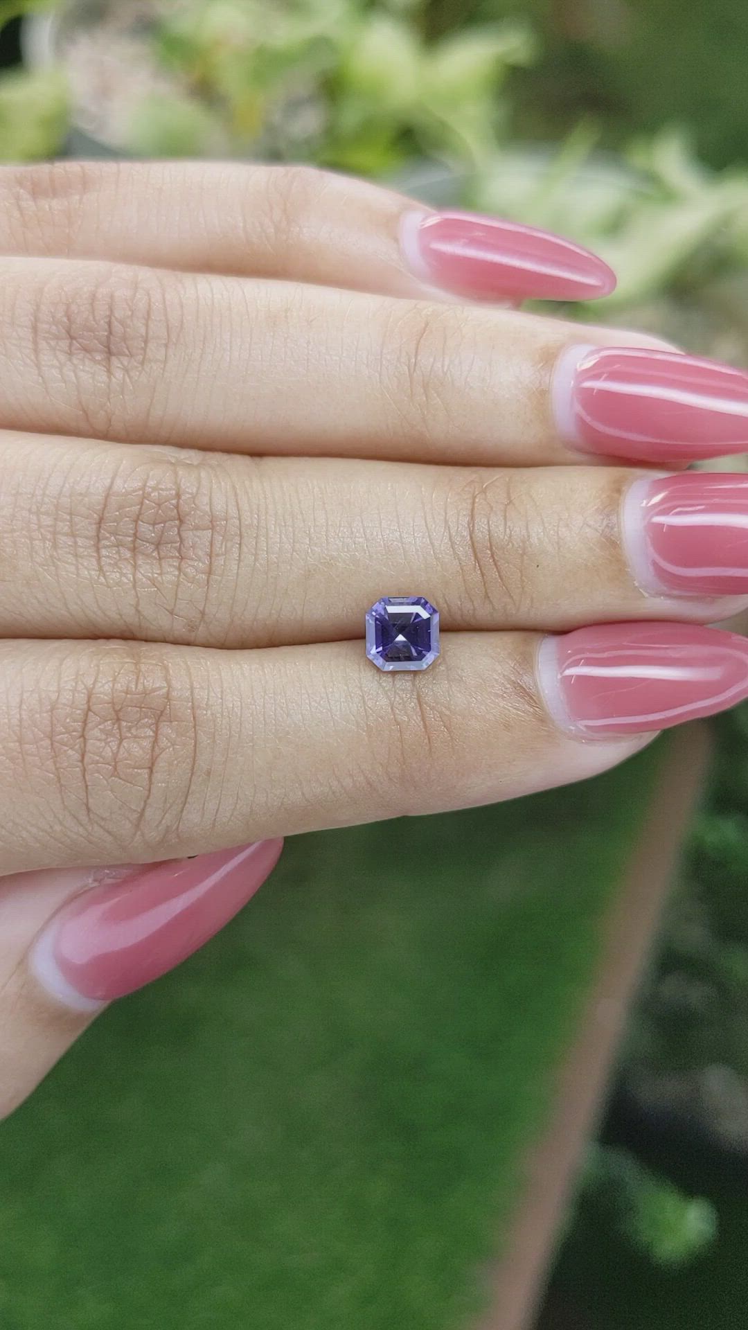 0.98 Ct. Bluish Purple Sapphire from Ceylon (Sri Lanka) Size Video
